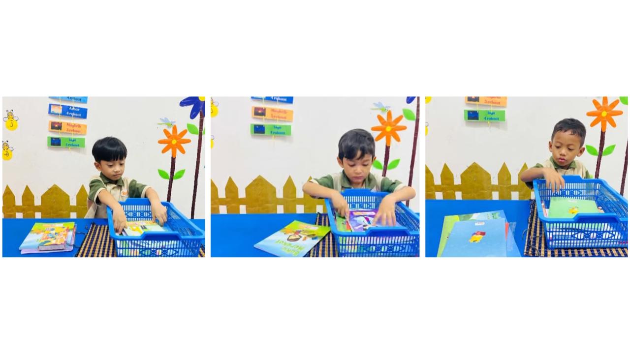 kegiatan merapikan buku di alumna