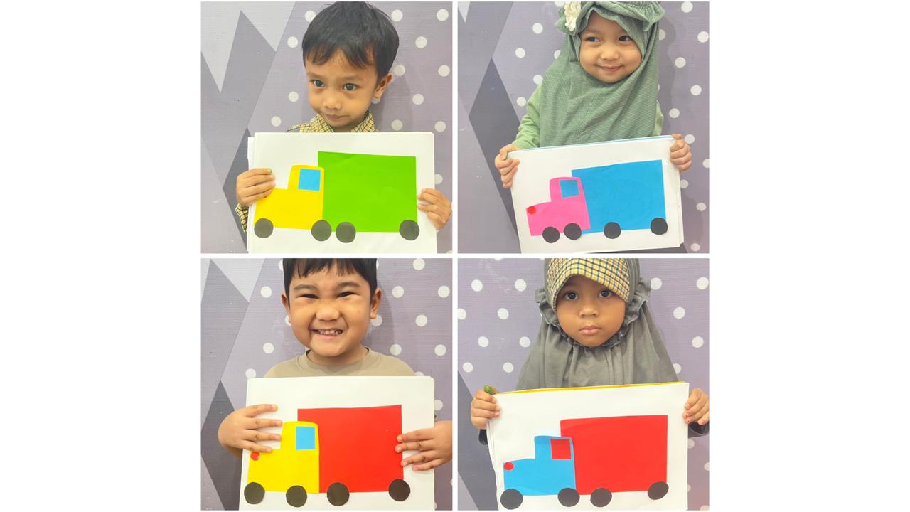 Hasil Karya Kolase Kendaraat Darat dari Anak Alumna