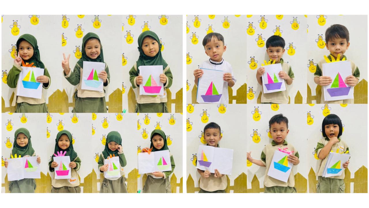 hasil karya anak menempel bentuk kapal